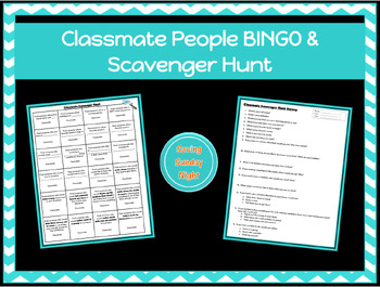 Preview of Classmate Scavenger Hunt Survey & People Bingo