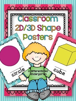 Preview of Classroom 2D and 3D Shape Posters