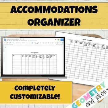 Preview of Classroom Accommodations At A Glance SPED 504 IEP Editable Template