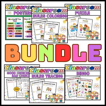 Preview of Classroom Activity BUNDLE (Posters , Puzzle, Tracing, Coloring ...)