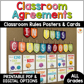 Preview of Classroom Agreements: Classroom Rules and Expectations Bulletin Board Posters