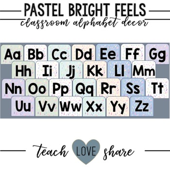 Preview of Classroom Alphabet Decor Set | Pastel Bright Feels