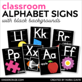 Alphabet Posters with Black Background - Classroom Decor
