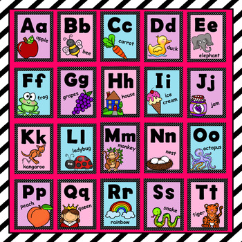 Classroom Alphabet Posters - (Polka-Dots - Upper and Lower Case Letters)