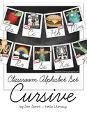 Classroom Alphabet Set - Cursive Style Script {Polaroid Style}