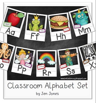 Preview of Classroom Alphabet Set + Spelling Dictionary - Traditional Script {Polaroid}