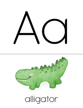 Preview of Classroom Alphabet: Watercolor Animal Illustrations
