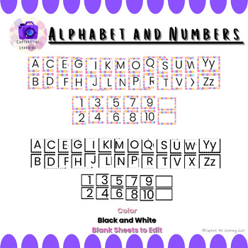 Preview of Classroom Alphabet and Numbers Decor-Color and Black and White