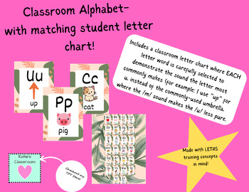 Preview of Classroom Alphabet and Student Alphabet Chart- Created with PA Concepts in Mind!