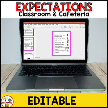 Classroom And Cafeteria Expectations | Editable | Bold and Bright Colors