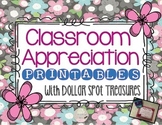 Classroom Appreciation Printables with Dollar Spot Treasure Ideas