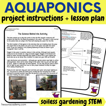 Preview of Classroom Aquaponics Lesson Plan