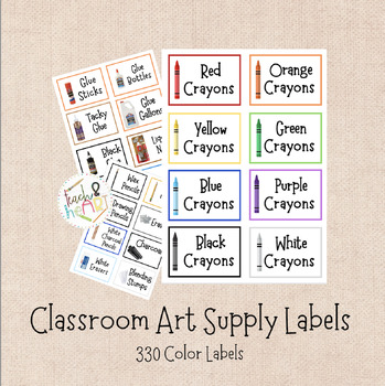 Preview of Classroom Art Supply Labels