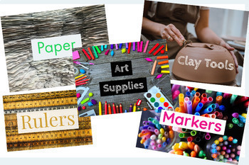 Preview of Classroom Art Supply Labels- Art Poster