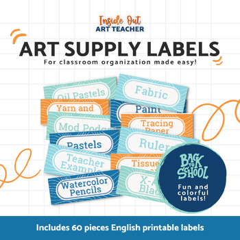 Preview of Classroom Art Supply Labels Minimalist (English) | Teacher Organization