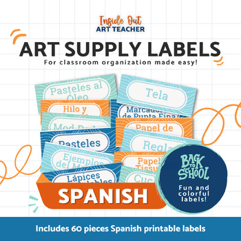 Preview of Classroom Art Supply Labels Minimalist (Spanish) | Teacher Organization