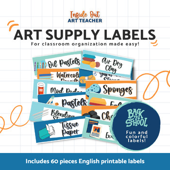 Preview of Classroom Art Supply Labels with Pictures (English) | Teacher Organization
