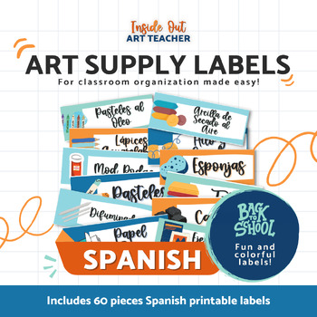Preview of Classroom Art Supply Labels with Pictures (Spanish) | Teacher Organization