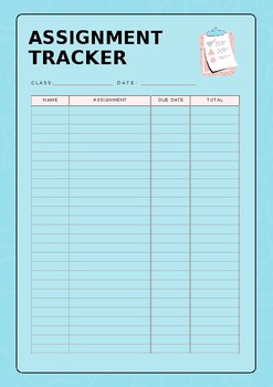 Preview of Classroom Assignment Tracker Word Template TPT NEW 2024