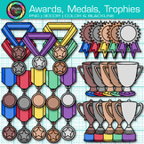 Classroom Award Clipart: Classroom & Sports Medal & Trophy