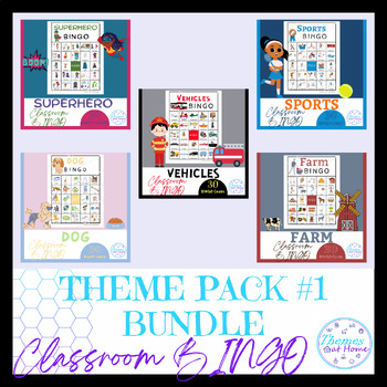 Preview of Classroom BINGO Game Bundle for Theme Pack #1