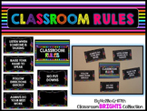 Classroom BRIGHTS Classroom Rules Posters {Editable}