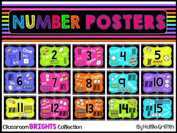 Classroom BRIGHTS Number Sense Posters 1-20 by Hollie Griffith