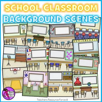 Preview of Classroom Background Scenes Clip Art