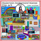 Classroom Background Scenes - color and B&W-