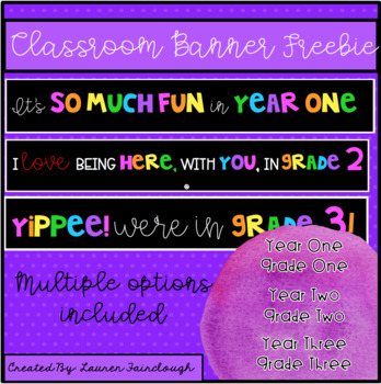 Classroom Banner Freebie! by Lauren Fairclough