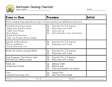 Classroom Bathroom Cleaning Checklist