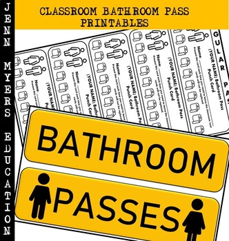 Preview of Classroom Bathroom Pass Printable [Editable Version] / Classroom Management Tool