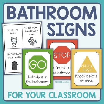 Preview of Classroom Bathroom Signs - Stop and Go + Expectations