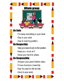 PBIS Classroom Behavior Expectation Posters -Whole group/S