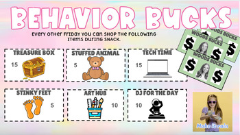 Preview of Classroom Behavior Incentive- Class Room Bucks