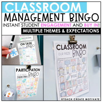 Preview of Classroom Behavior Management Bingo Games - Year Long Themes