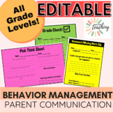 Classroom Behavior Management Pack- Parent Communication- 