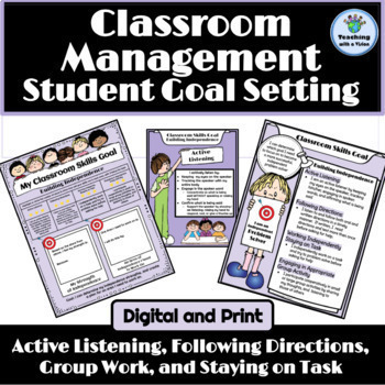 Preview of Classroom Behavior Management Plan Student Goal Setting Template Growth Mindset