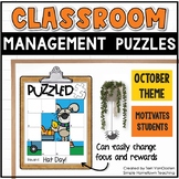 Classroom Behavior Management Puzzles | October Incentive Chart