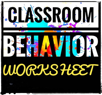 Preview of Classroom Behavior Reflection Worksheet for Middle School Students