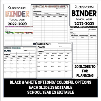 Preview of Classroom Binder Documentation