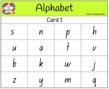 Classroom Bingo - Alphabet by Teacher's Playground | TpT