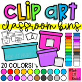 Classroom Bins Clip Art / Set of 69 Images