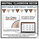 Classroom Birthday Bulletin Board Display | Neutral Classr