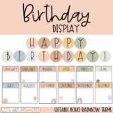 Classroom Birthday Display | EDITABLE | Boho Rainbow Theme