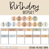 Classroom Birthday Display | EDITABLE | Neutral Colour Theme