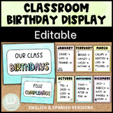Classroom Birthday Display | Editable | Bilingual
