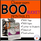 Classroom Boo Bucket Signs and Printables- Free