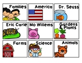 Classroom Book Bin labels for prek, kindergarten and first