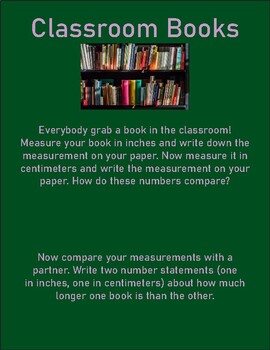 Preview of Classroom Books - Measuring in and cm, line plot, number line, bar graphs